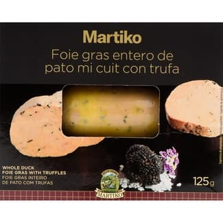 Foie gras entero de pato mi cuit con trufa sin gluten envase 125 g - Martiko