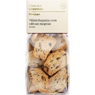 Mini chapatas con olivas negras envase 120 g - Club Del Gourmet