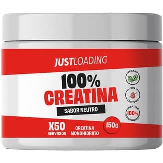 Creatina monohidrato sabor neutro vegana bote 150 g - Just Loading