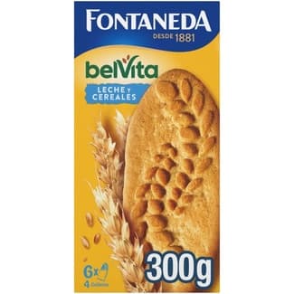 Desayuno galletas con 5 cereales completos y leche estuche 300 g 6 x 4 galletas - Belvita