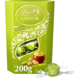 Bombones de chocolate con leche rellenos de pistacho estuche 200 g - Lindt Lindor