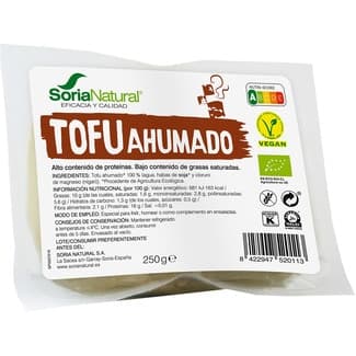 Tofu ahumado ecológico, sin gluten y vegano envase 00250 g - Soria Natural