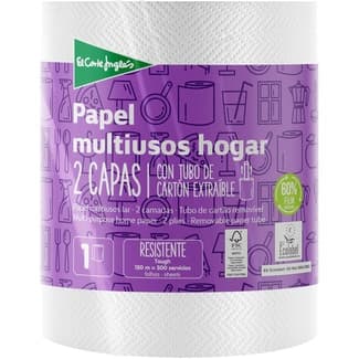 Papel de cocina multiusos 2 capas envase 1 rollo con tubo de cartón extraible - El Corte Ingles