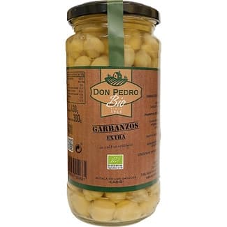 Garbanzo cocido extra de cultivo ecológico frasco 300 g neto escurrido - Don Pedro