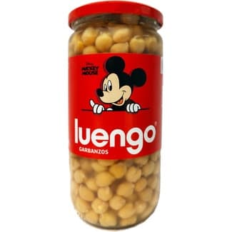 Garbanzos cocidos Disney Mickey Mouse frasco 600 g neto escurrido - Luengo