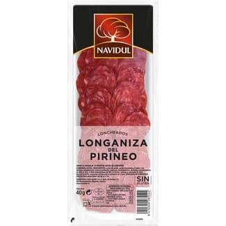 Longaniza del pirineo en lonchas sin gluten envase 40 g - Navidul