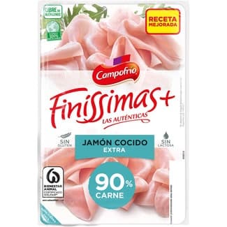 Finíssimas jamón cocido extra en lonchas sin gluten sin lactosa envase 115 g - Campofrio