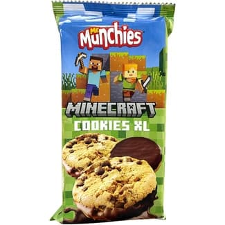 Cookies XL con pepitas y bañadas en chocolate Mr Munchies paquete 140 g - Minecraft