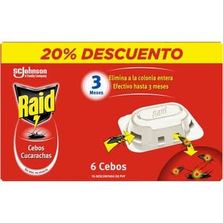 Trampa para cucarachas efectivo hasta 3 meses elimina toda la colonia caja 6 cebos - Raid