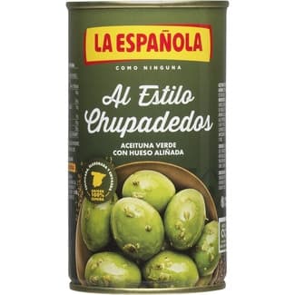 Aceituna verde con hueso aliñada al estilo chupadedos lata 185 g neto escurrido - La Española