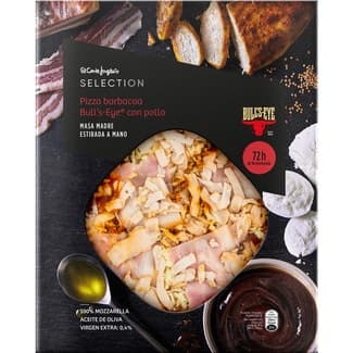 Pizza barbacoa Bull´s Eye con pollo envase 450 g masa madre fermentación 72 h - El Corte Ingles Selection