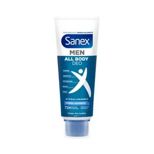 SANEX Men fresh defence Desodorante en crema masculino para todo el cuerpo (manos, axilas, zonas íntimas ...) 75 ml.