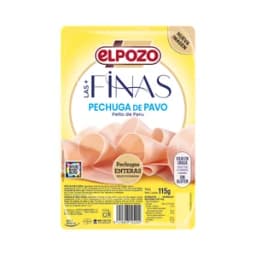 EL POZO Las + finas Pechuga de pavo cortada en finas lonchas 115 g.