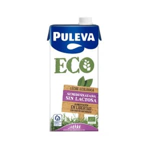 PULEVA Eco Leche semidesnatada ecológica de vaca, sin lactosa 1 l.