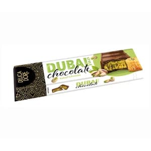 DELICADORE STYLE DUBAI Chocolate con leche y crema de pistacho 70 gr.
