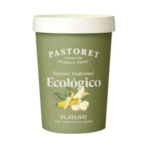 PASTORET Yogur tradicional ecológico con plàtano 500 g.