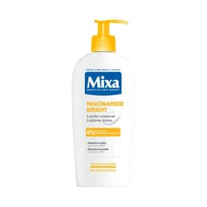MIXA Loción corporal hidratante e iluminadora, para pieles secas y apagadas 250 ml.