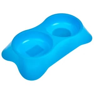 PRODUCTO ALCAMPO Cuenco doble para gatos (comedero y bebedero) de 34 x 19.5 x 6.3 cm.
