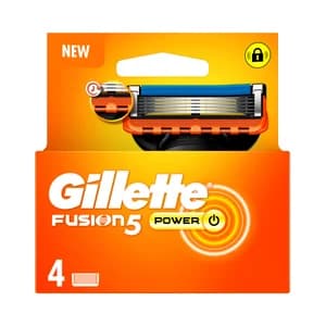 GILLETTE Recambio de cuchillas de 5 hojas para maquinillas de afeitar GILLETTE Fusión 5 power 4 uds.