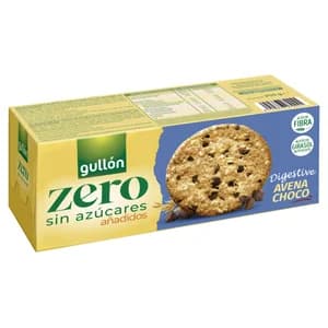 GULLÓN Galleta digestive de avena y chocolate zero 255 g.