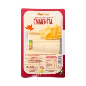 AUCHAN Queso Emmental en lonchas 200 g Producto Alcampo.