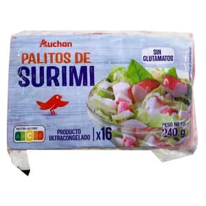 AUCHAN Palitos de surimi con cangrejo 240 g. Producto Alcampo