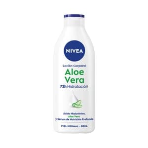 NIVEA Loción corporal (body milk) hidratante con aloe vera para pieles normales a seca 400 ml.