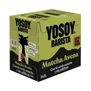 YOSOY Barista Bebida vegetal de avena con té verde matcha sin aditivos 6 x 1 l.
