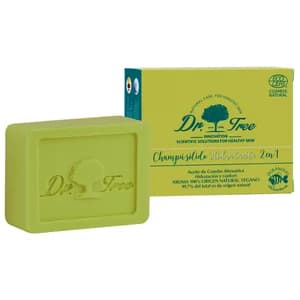 DR. TREE Champú sólido hidratante 2 en 1 para cabellos teñidos, encrespados o decolorados DR. TREE 75 g.