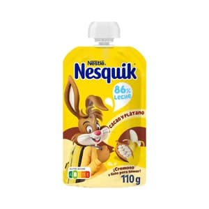 NESQUIK Bolsita (pouch) preparado lácteo infantil con cacao y plátano 110 g.