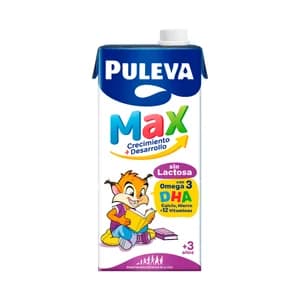 PULEVA Max crecimiento + desarrollo Leche de crecimiento, sin lactosa y enriquecida con Omega 3 1 l.
