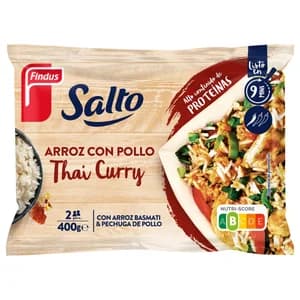 FINDUS Salto Arroz basmati con pechuga de pollo al estilo Tahi curry 400 g.