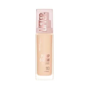 MAYBELLINE Lifter plump & glow tono 110 Base de maquillaje fundente con FPS 15.