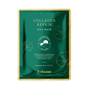 ESHUMI Mascarilla facial reparadora CICA, con colágeno hidrolizado y centella asiática.