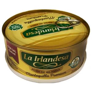 LA IRLANDESA Mantequilla con sal premium pura de Irlanda, lata 200 g.