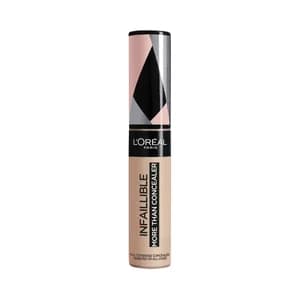 L"ORÉAL PARIS Infaillible more than concealer tono 324 Oatmeal Corrector y base de maquillaje de cobertura completa.