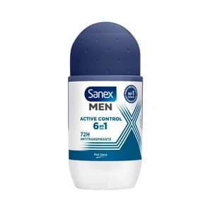 SANEX Men active control Desodorante roll on para hombre antitranspirante hasta 72 horas 50 ml.