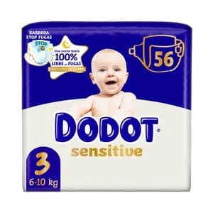 DODOT Sensitive Pañales talla 3 (6-10 kg) 56 uds.