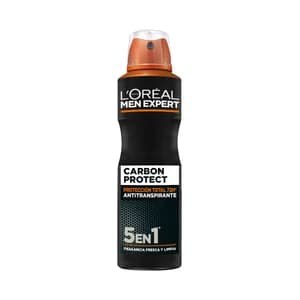L´ORÉAL PARIS Men expert carbon protect Desodorante en spray para hombre con acción 5 en 1 150 ml.