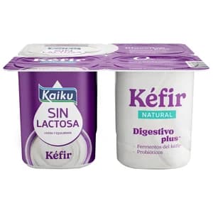 KAIKU Kéfir natural sin lactosa 4 x 125 g.