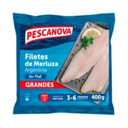 PESCANOVA Filetes grandes de merluza argentina sin piel 400 g.