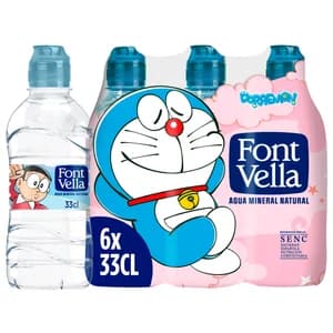 FONT VELLA Agua mineral nautral 6 x 33 cl.