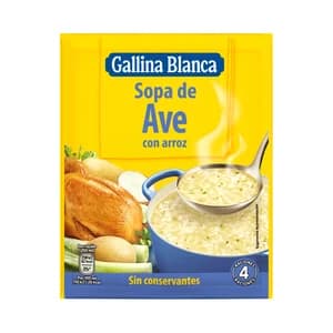 GALLINA BLANCA Sopa de ave con arroz sobre de 80 g.