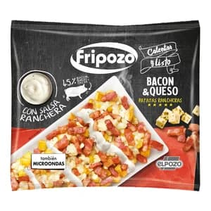 FRIPOZO Patatas fritas con salsa ranchera, bacon y queso, elaboradas sin gluten de El Pozo 330 g.