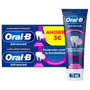 ORAL-B Advanced Pasta de dientes contra la sensibilidad dental, acción reconfortante 2 x 75 ml.