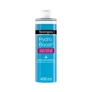 NEUTRÓGENA Hydro boost Agua micelar (desmaquillante facial) triple acción con ácido Hialurónico 400 ml.
