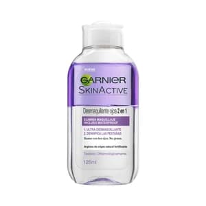 GARNIER Desmaquillante ojos, 2 en 1: ultra desmaquillante y densificador de pestañas GARNIER Skin active 125 ml.
