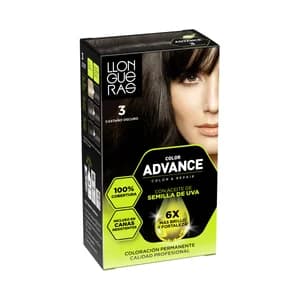 LLONGUERAS Color advance tono 3 castaño oscuro Coloración capilar permanente (tinte de pelo).