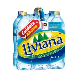 FUENTE LIVIANA Agua mineral pack de 6 uds. x 1,5 l.