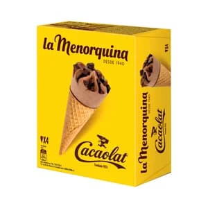 LA MENORQUINA Cono de helado de cacaolat 4 x 120 ml.